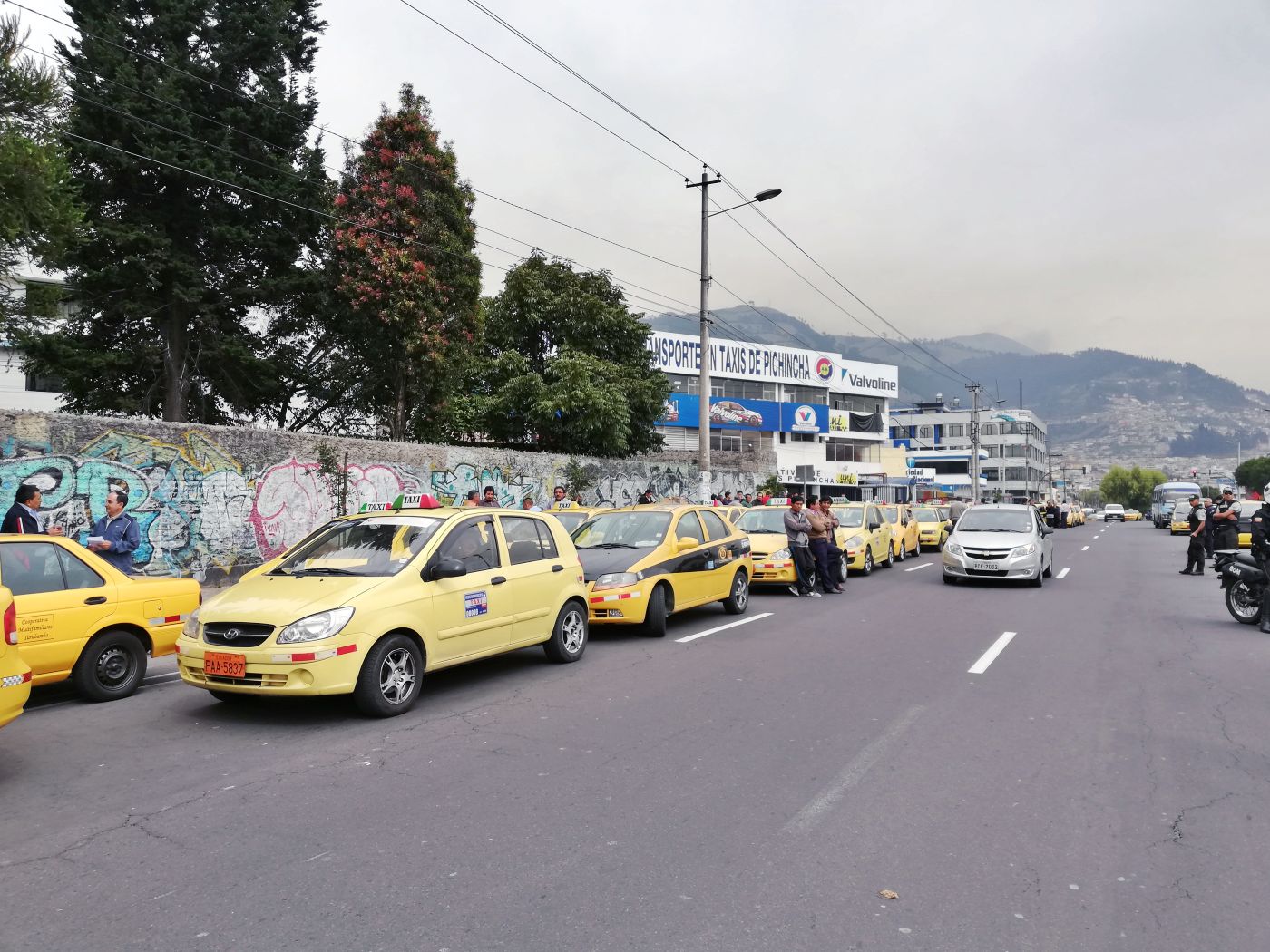  El gremio de taxistas de Pichincha paralizó el servicio durante la mañana del jueves 29 de noviembre para protestar contra la legalización de más unidades.